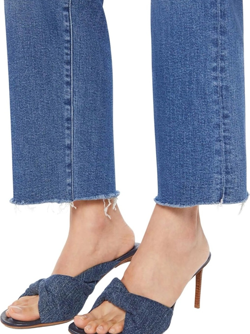 MOTHER The Mid Rise Rambler Ankle Fray, Dark Wash Sz 32 - Picture 15 of 15